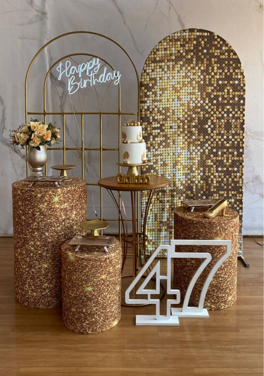 Kit Luxo adulto Dourado com Rose 