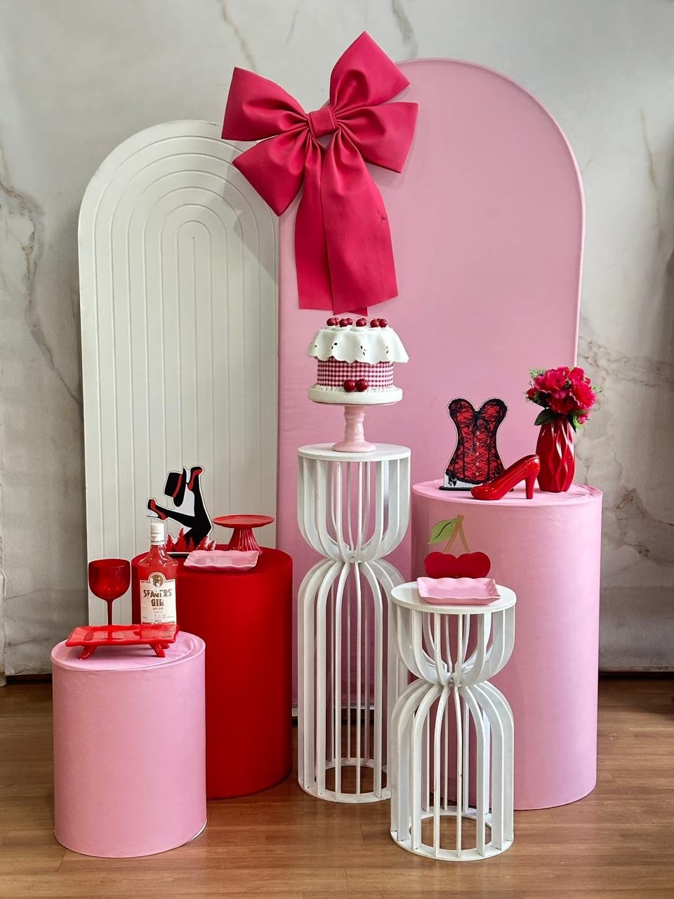 Chá Lingerie Rosa E Vermelho Gg - Cantinho da Cris Reis