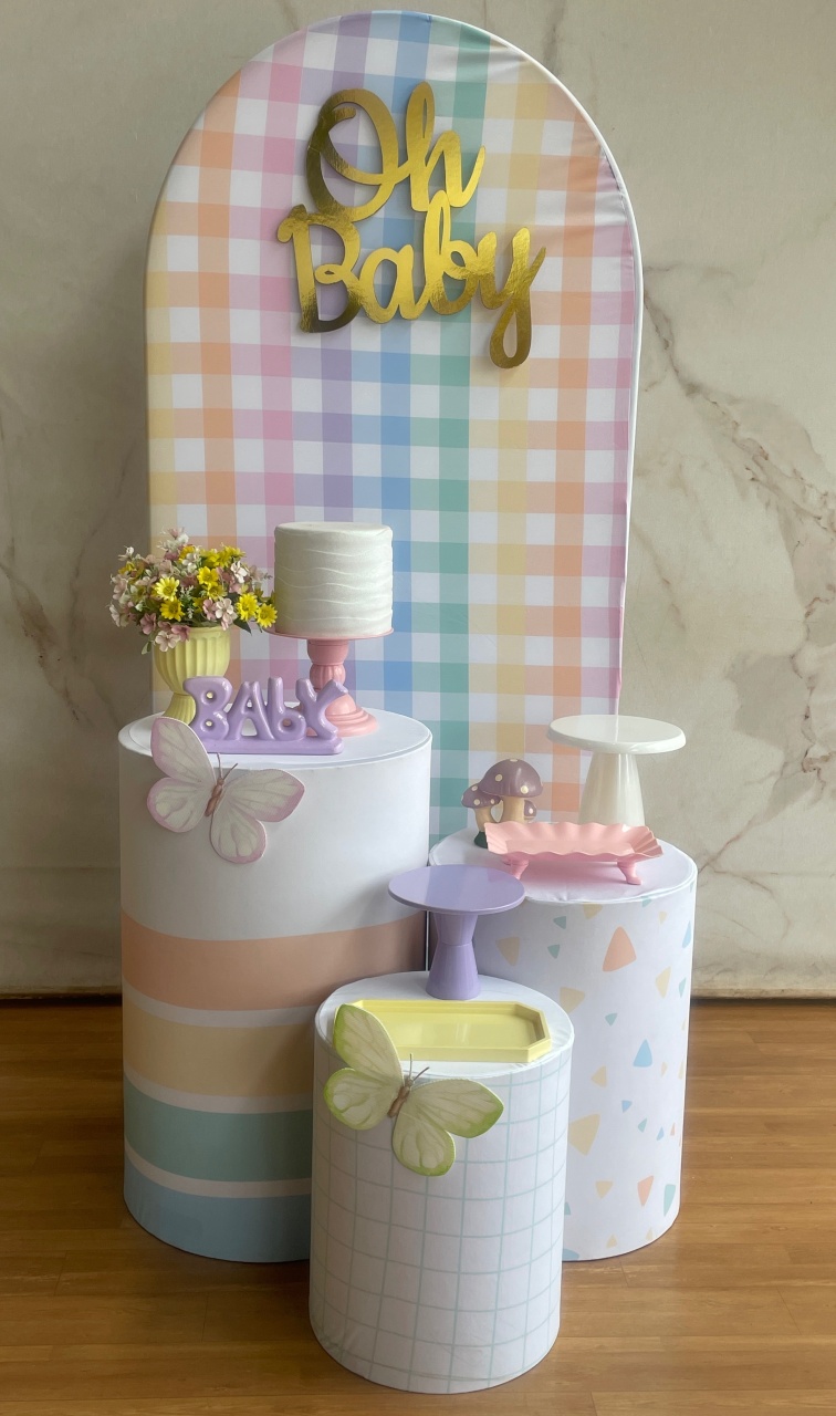 Kit Encanto Minimalista-  Chá de Bebê Menina  - Cantinho da Cris Reis