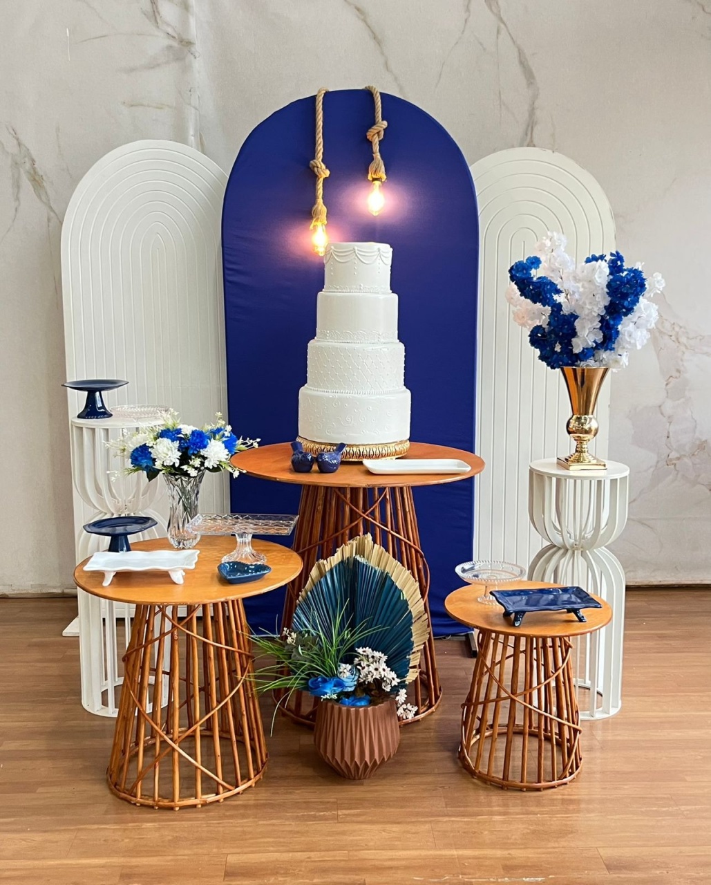 Casamento Mesa Vime G Azul - Cantinho da Cris Reis