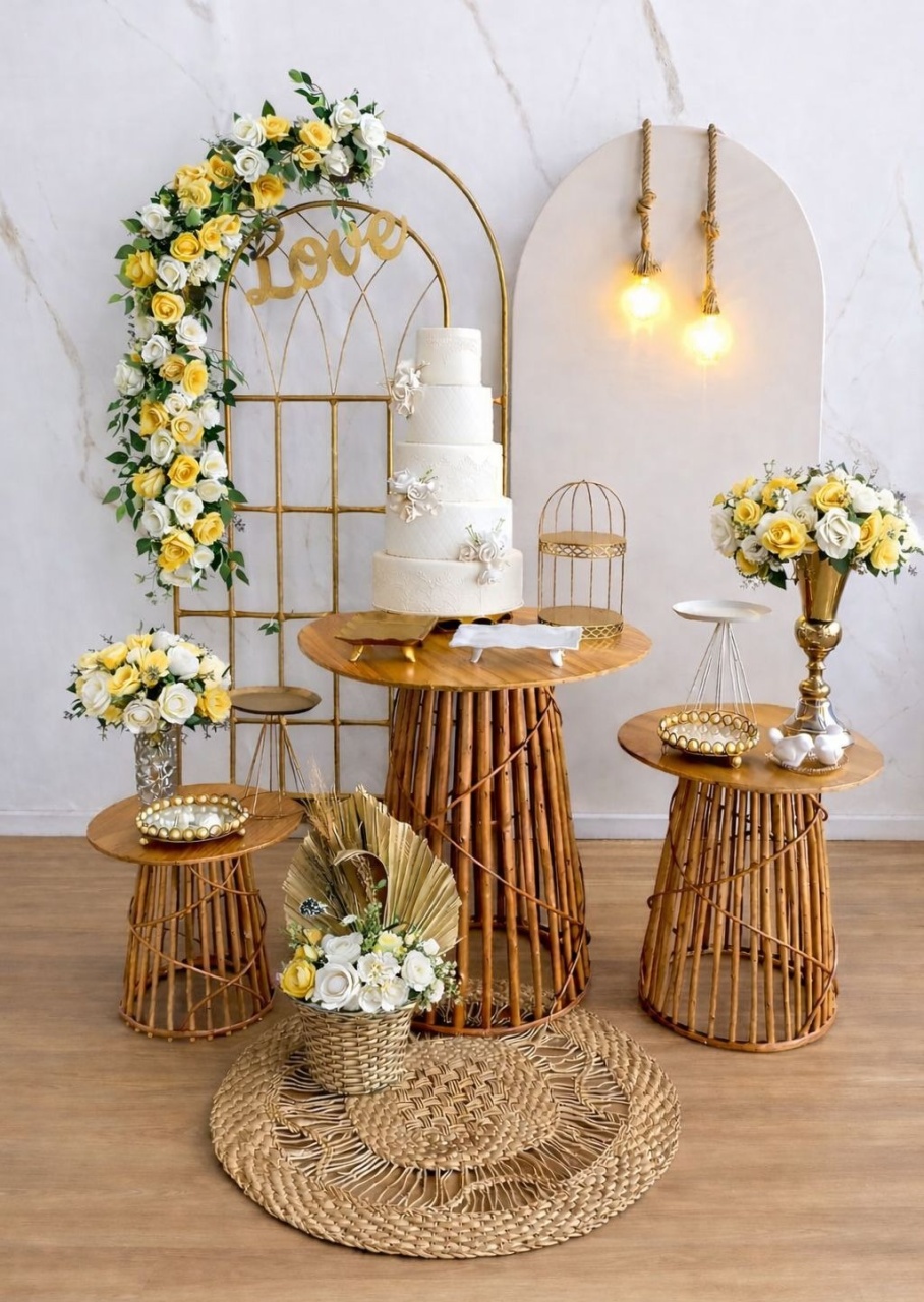 Kit Casamento Cascata de Flor Amarelo - Cantinho da Cris Reis