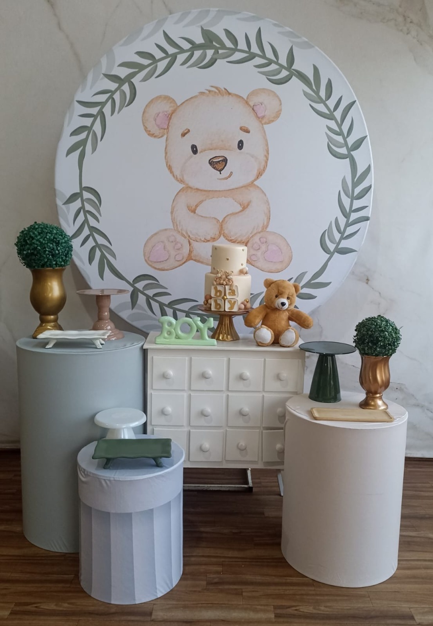 Kit Prata Chá de Bebê Ursinho Nude  - Cantinho da Cris Reis