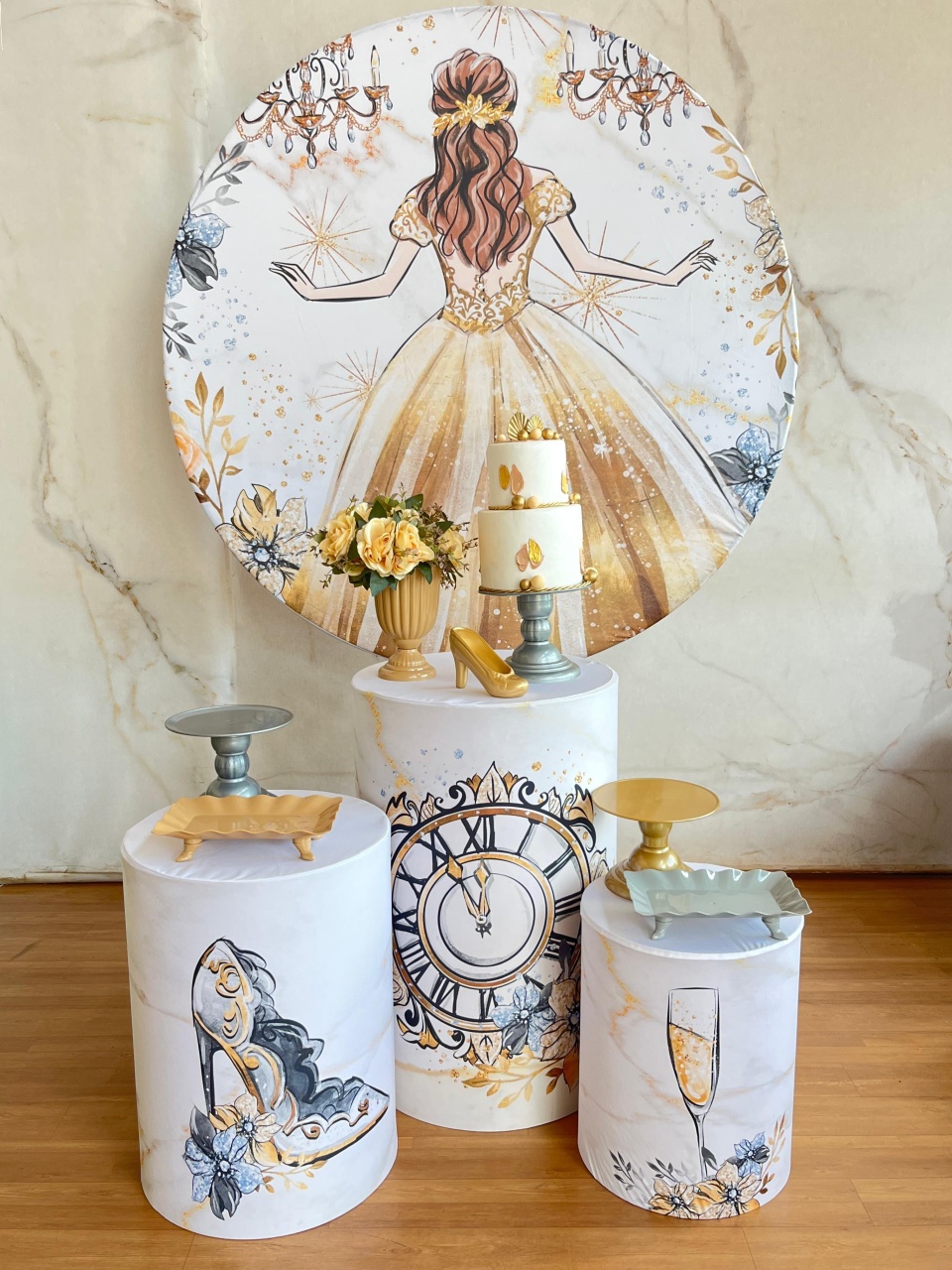 kit prata 15 anos dourado