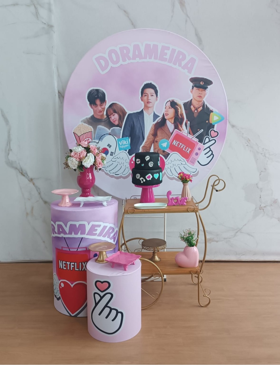 Kit Luxo Dorama Com Carrinho Gourmet  - Cantinho da Cris Reis