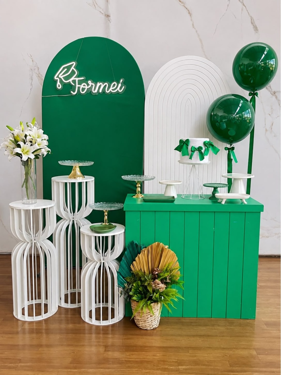 Cenário Para Formatura - Verde - Cantinho da Cris Reis