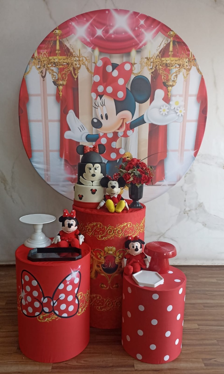 Kit Prata Minnie Vermelho  - Cantinho da Cris Reis