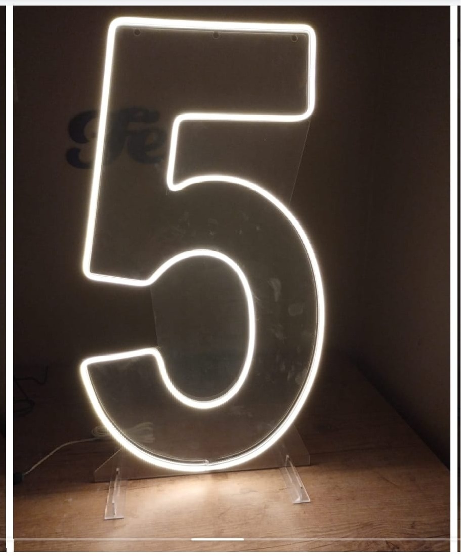 Número 5 Led  (50Cm) - Cantinho da Cris Reis