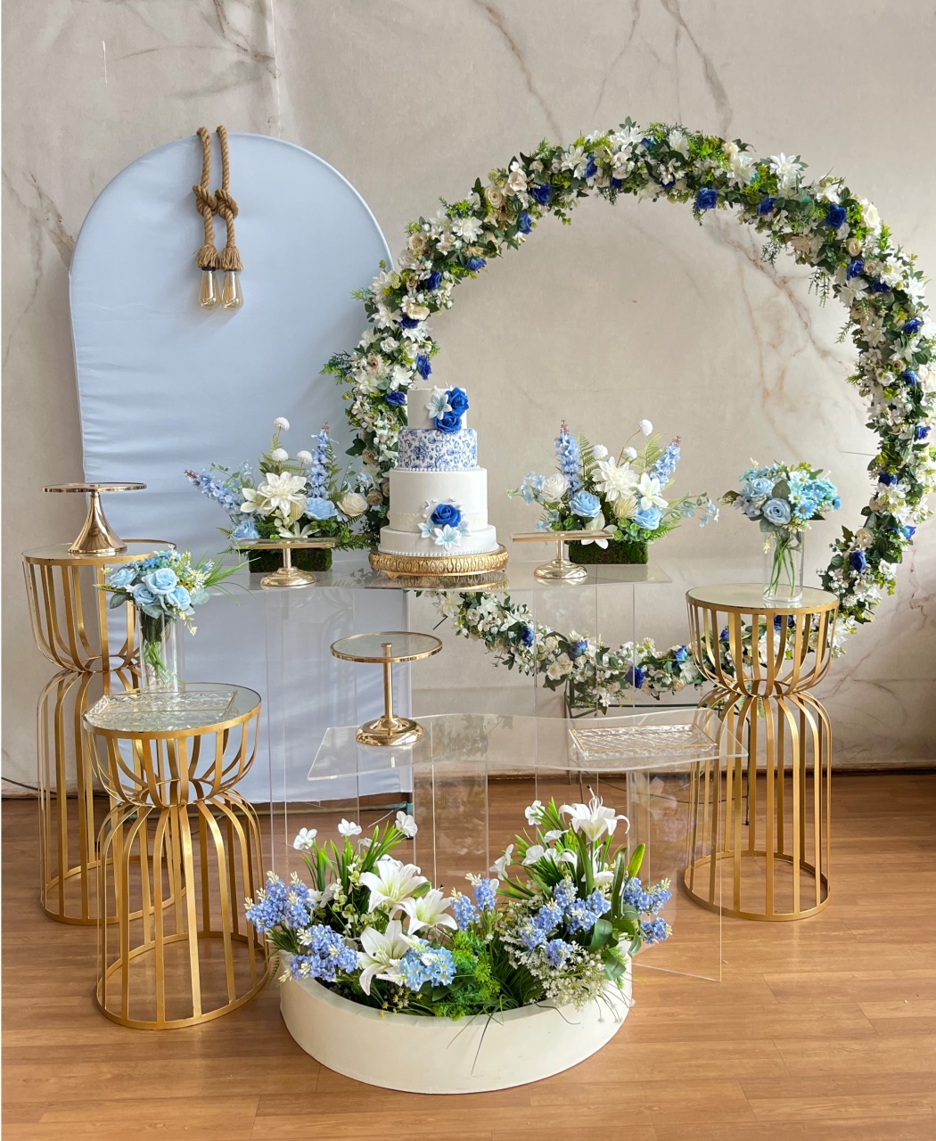 Kit Floral Azul Luxo - Para Casamentos Ou 15 Anos - Cantinho da Cris Reis