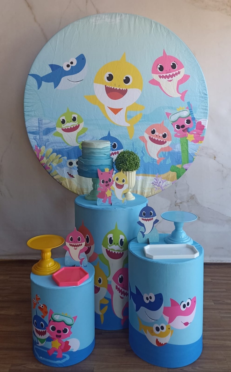 Kit Prata Baby Shark Menino  - Cantinho da Cris Reis