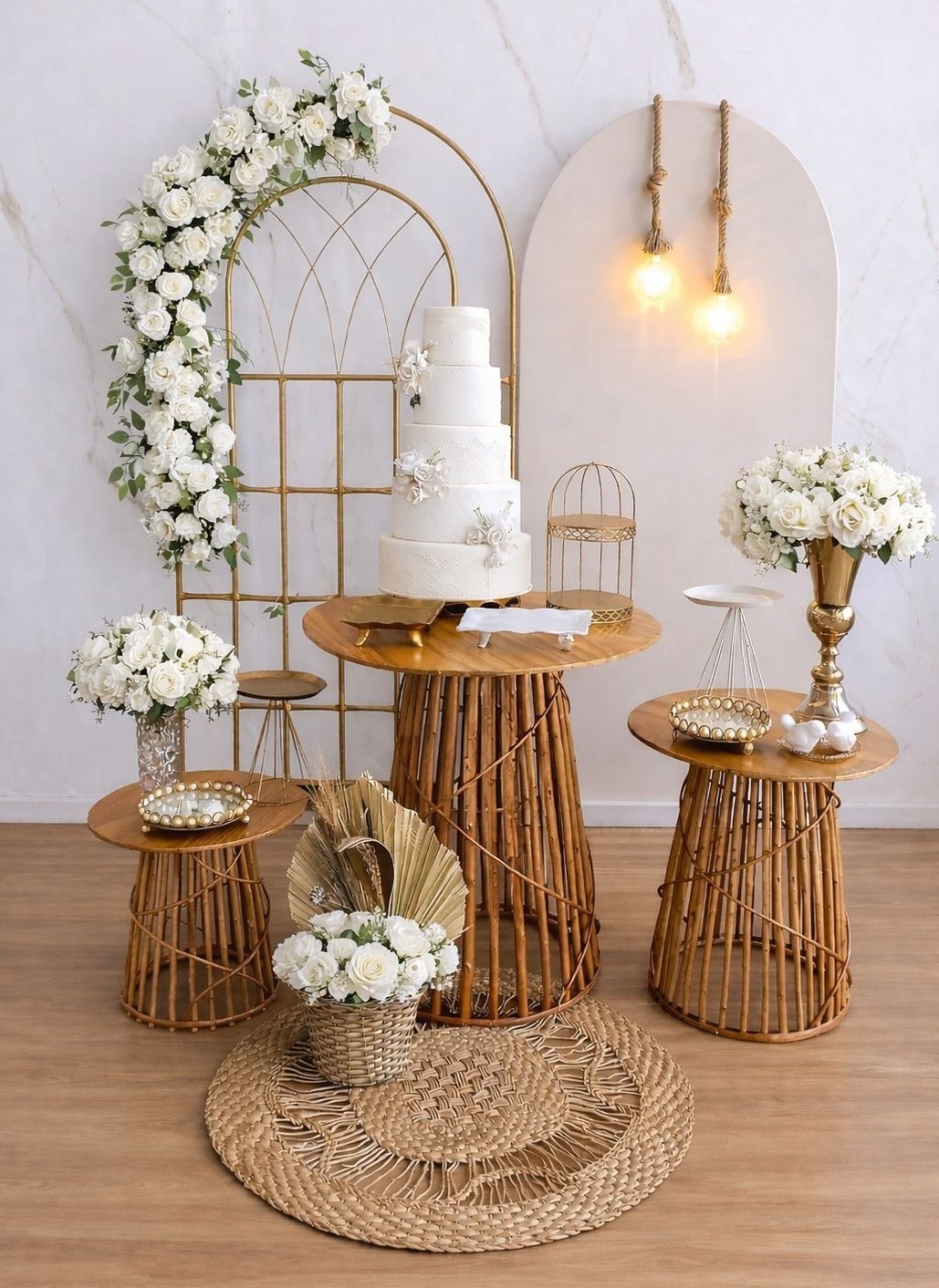 Kit Casamento Cascata de Flor Branco - Cantinho da Cris Reis