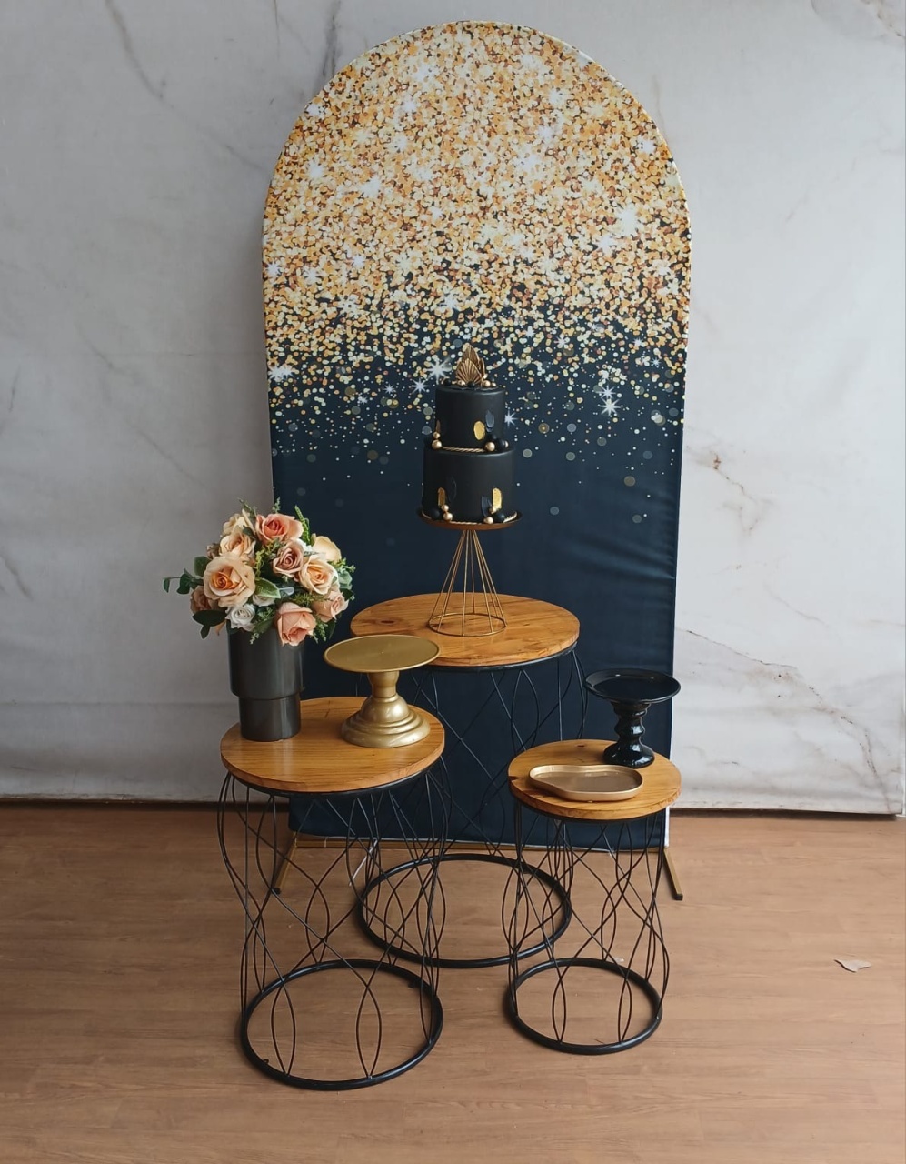 Kit Minimalista Preto Com Dourado  - Cantinho da Cris Reis