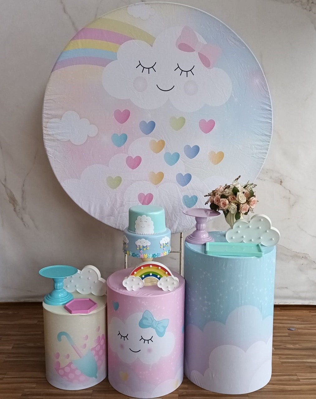 Kit Prata Chuva de Amor Menina  - Cantinho da Cris Reis