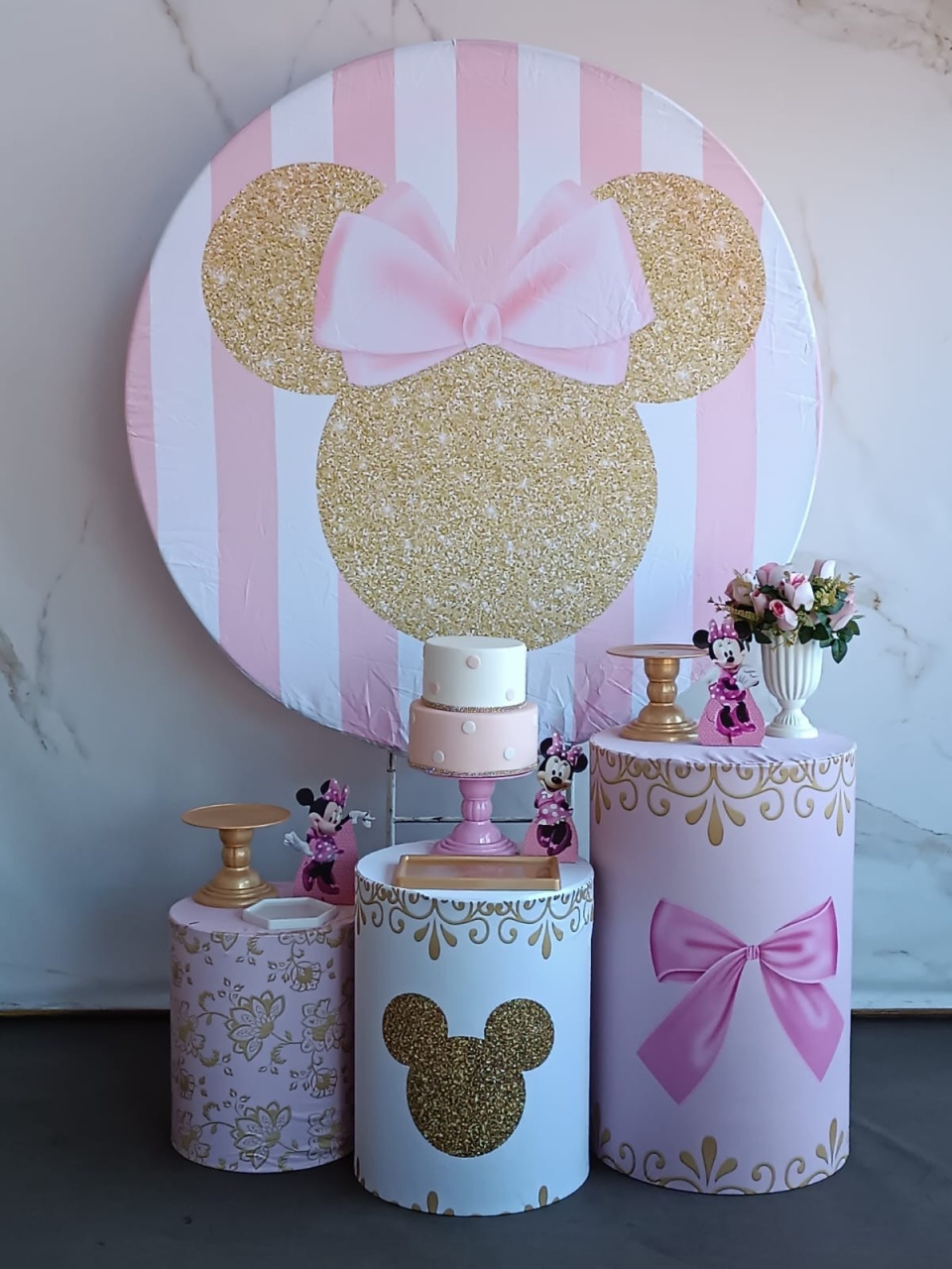 Kit Prata Minnie Dourada  - Cantinho da Cris Reis