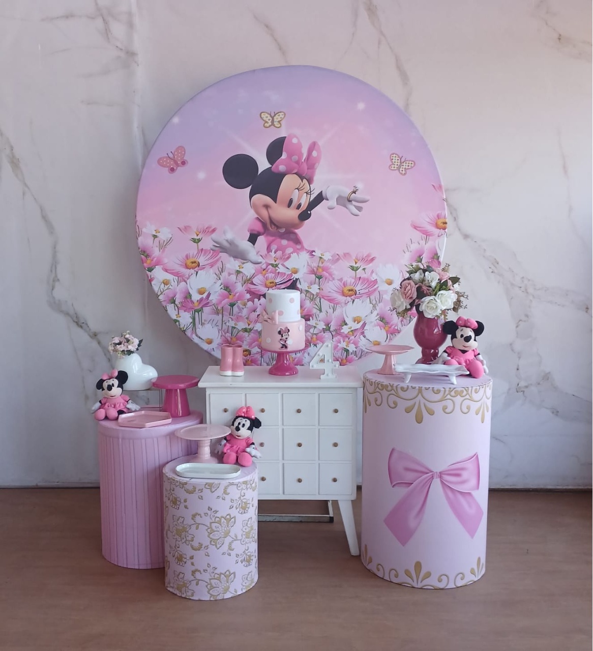 Kit Ouro Minnie Rosa  - Cantinho da Cris Reis