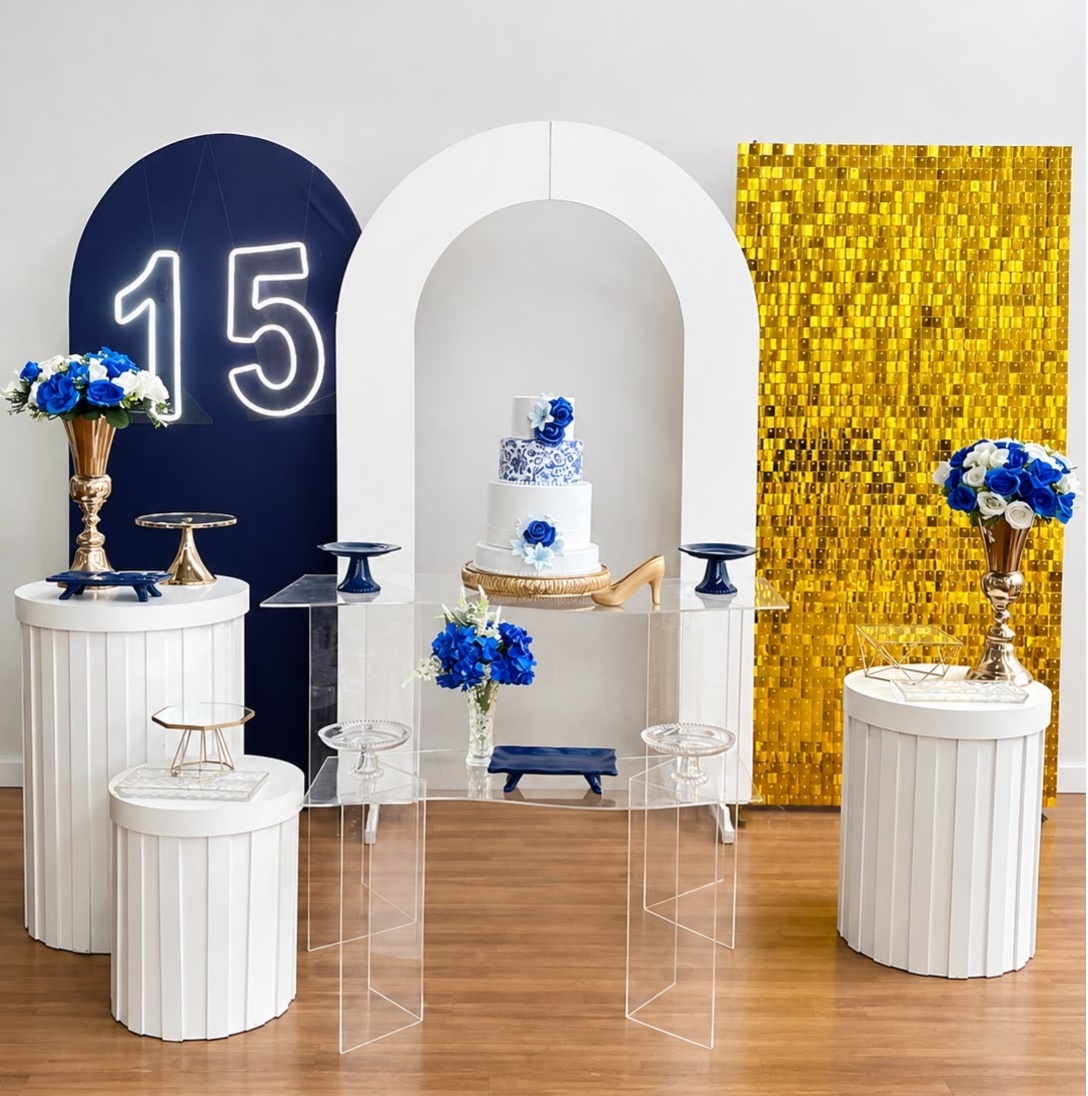 Kit Premium- 15 Anos Azul Com Dourado - Cantinho da Cris Reis