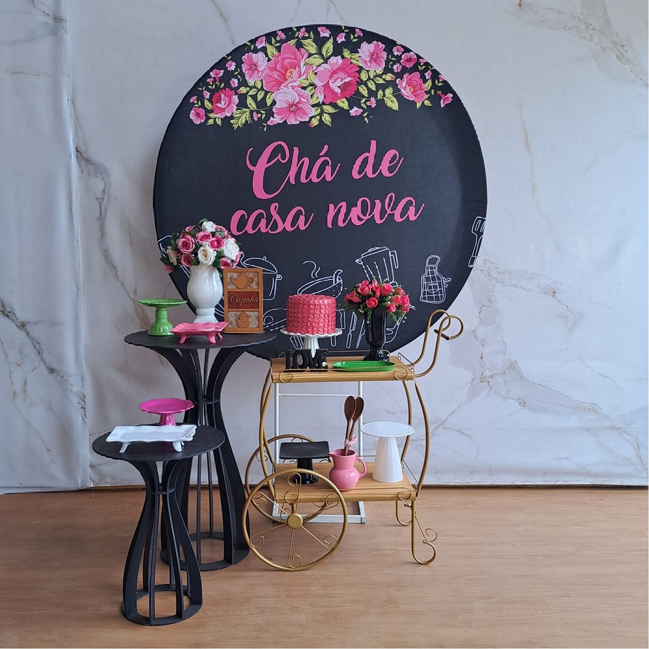 Kit Chá de Panela Com Carrinho Gourmet - Cantinho da Cris Reis