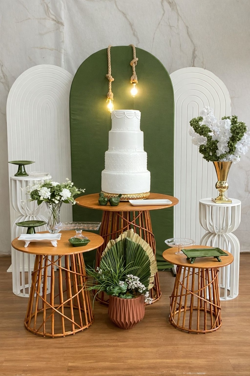 Casamento Mesa Vime G Verde - Cantinho da Cris Reis