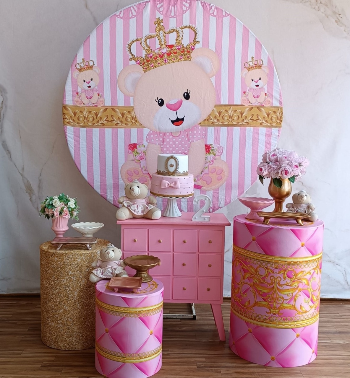 Kit Ouro Ursinha Princesa - Cantinho da Cris Reis