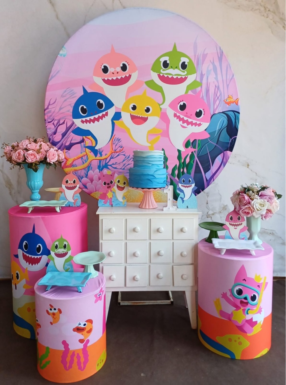 Kit Ouro Baby Shark Menina  - Cantinho da Cris Reis