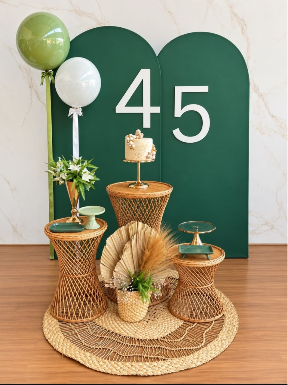 Decoração Adulto Verde- Com Balões Encapsulados - Cantinho da Cris Reis