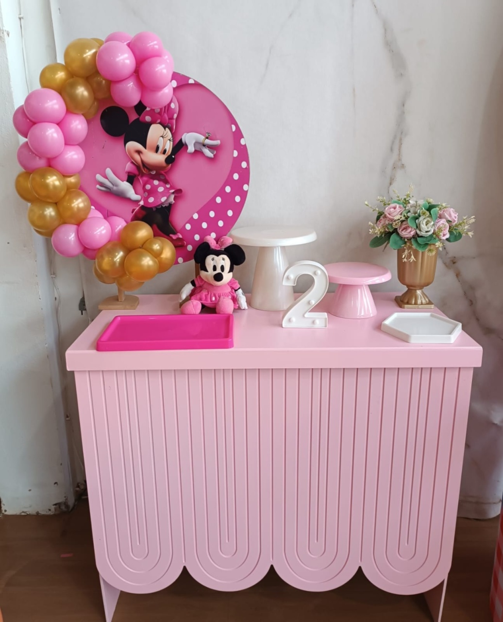 Festa Na Mesa Chá de Bebê - Minnie Rosa - Cantinho da Cris Reis