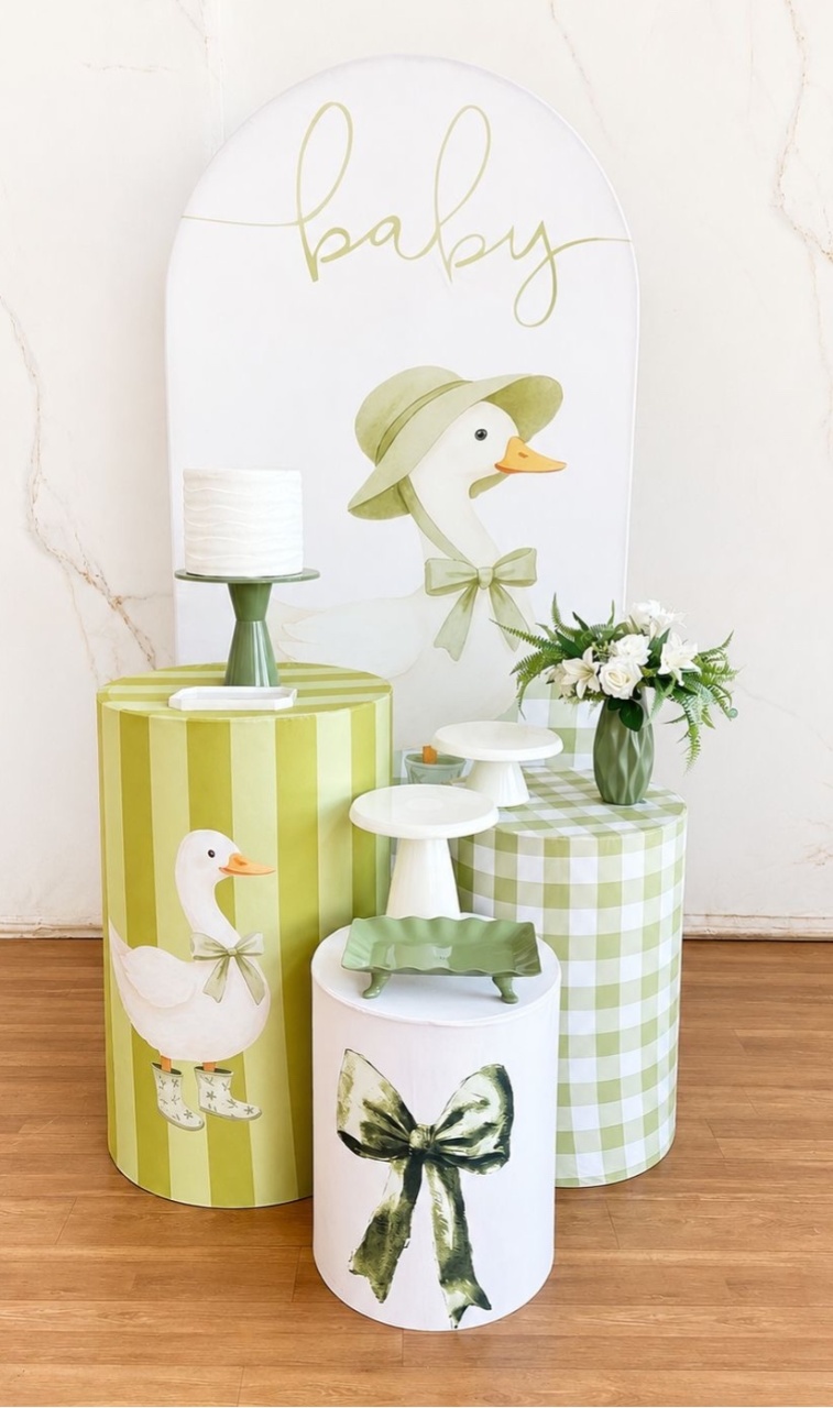 Kit Prata Chá de Bebê - Patinho Verde - Cantinho da Cris Reis