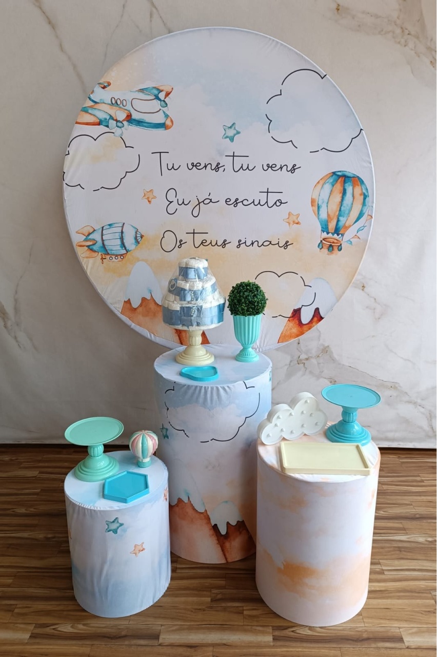 Kit Prata Chá de Bebê Menino - Tu Vens (14) - Cantinho da Cris Reis
