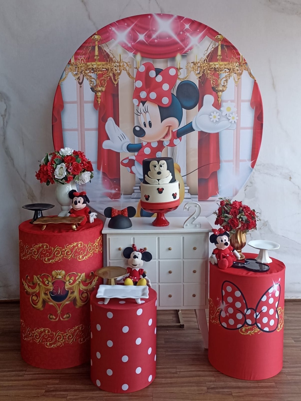 Kit Ouro Minnie Vermelha  - Cantinho da Cris Reis