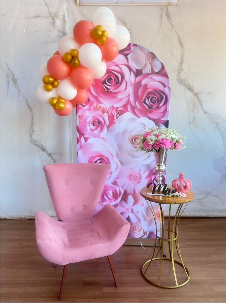 Kit Dia das Mães- Floral Rosa C/ Balão - Cantinho da Cris Reis