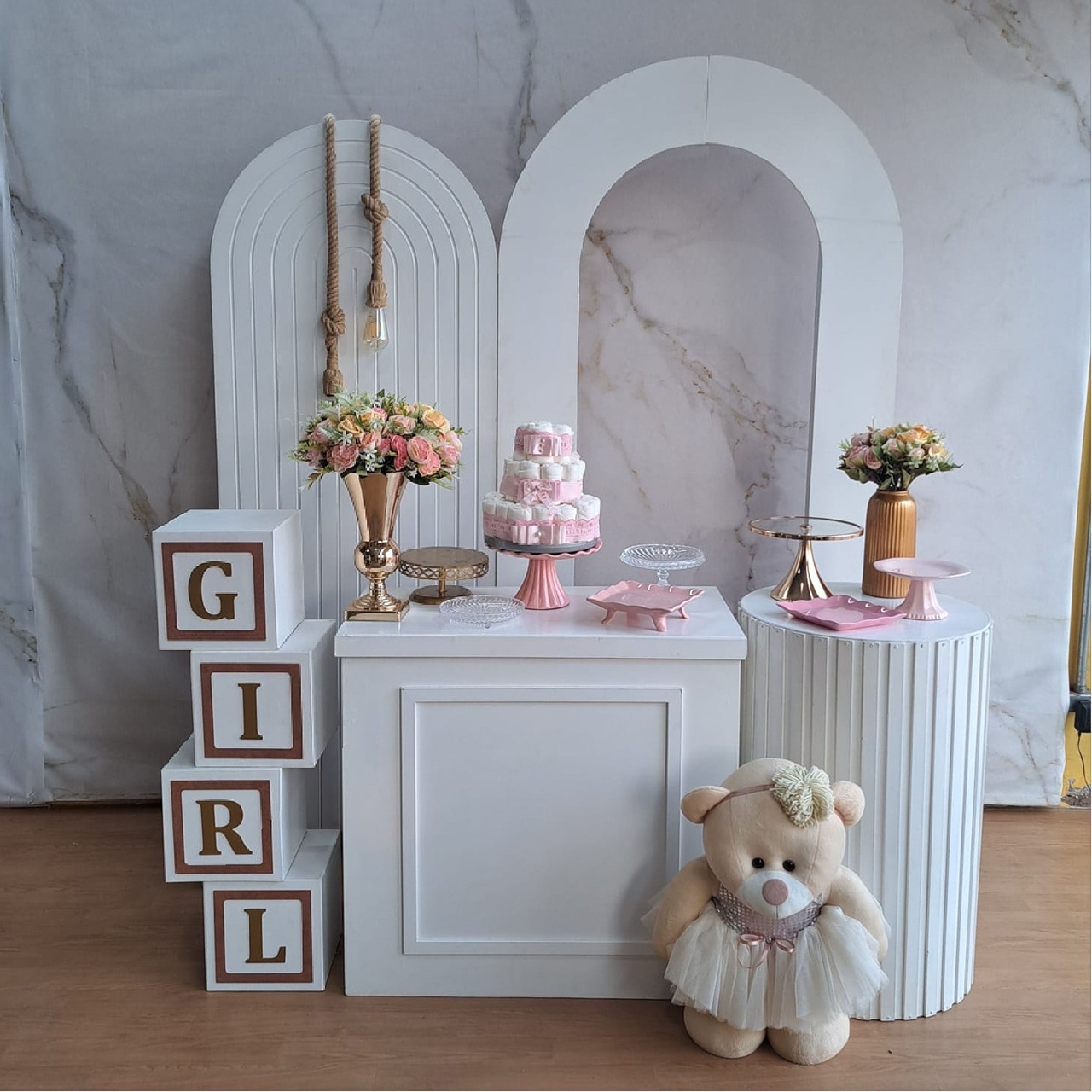 Kit Composição Chá de Bebê Menina (1) - Cantinho da Cris Reis