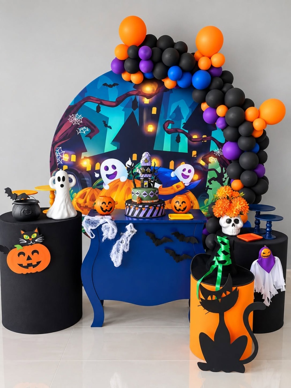 Halloween + Mesa Azul - FABIANA LOPES DECORACOES