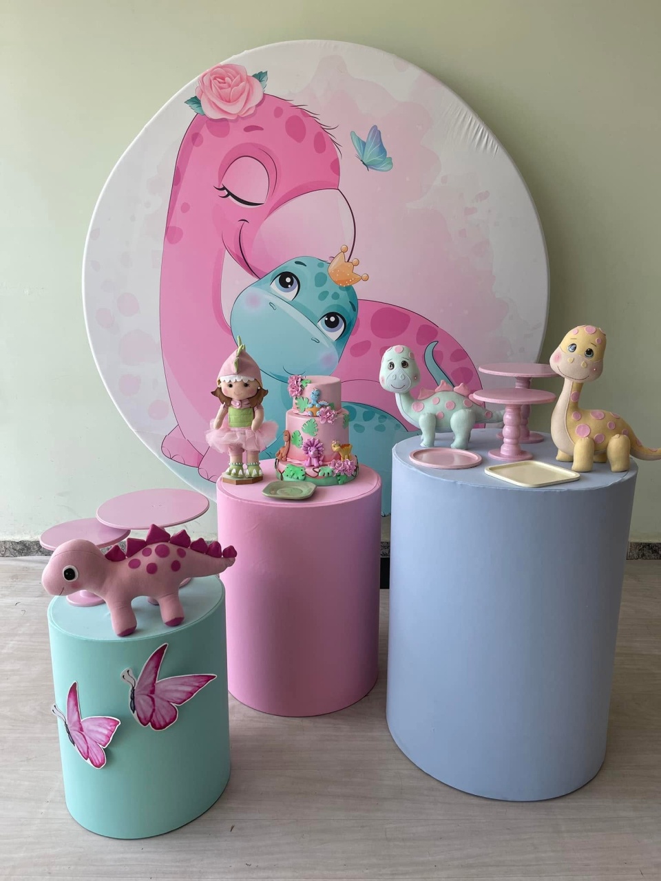 Dino Baby Cilindro Azul - FABIANA LOPES DECORACOES