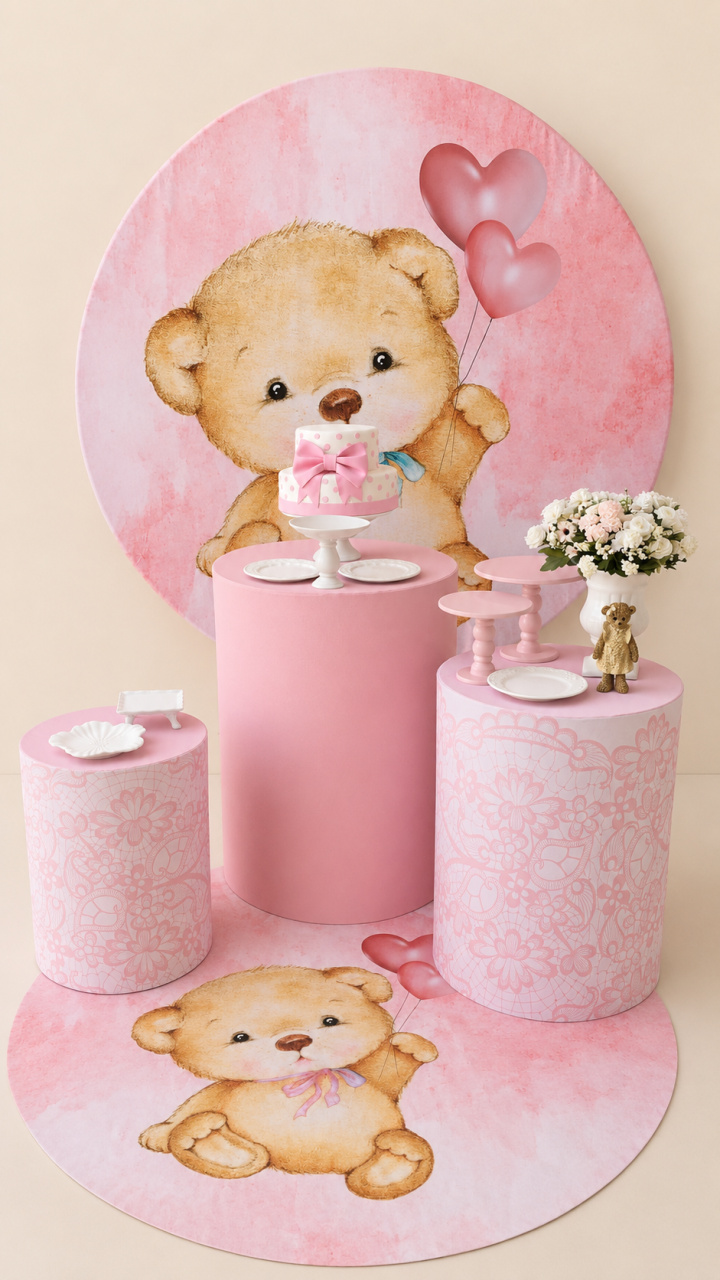 Urso Rosa - FABIANA LOPES DECORACOES