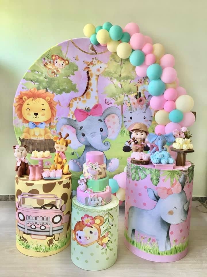 Safari Baby Rosa - FABIANA LOPES DECORACOES