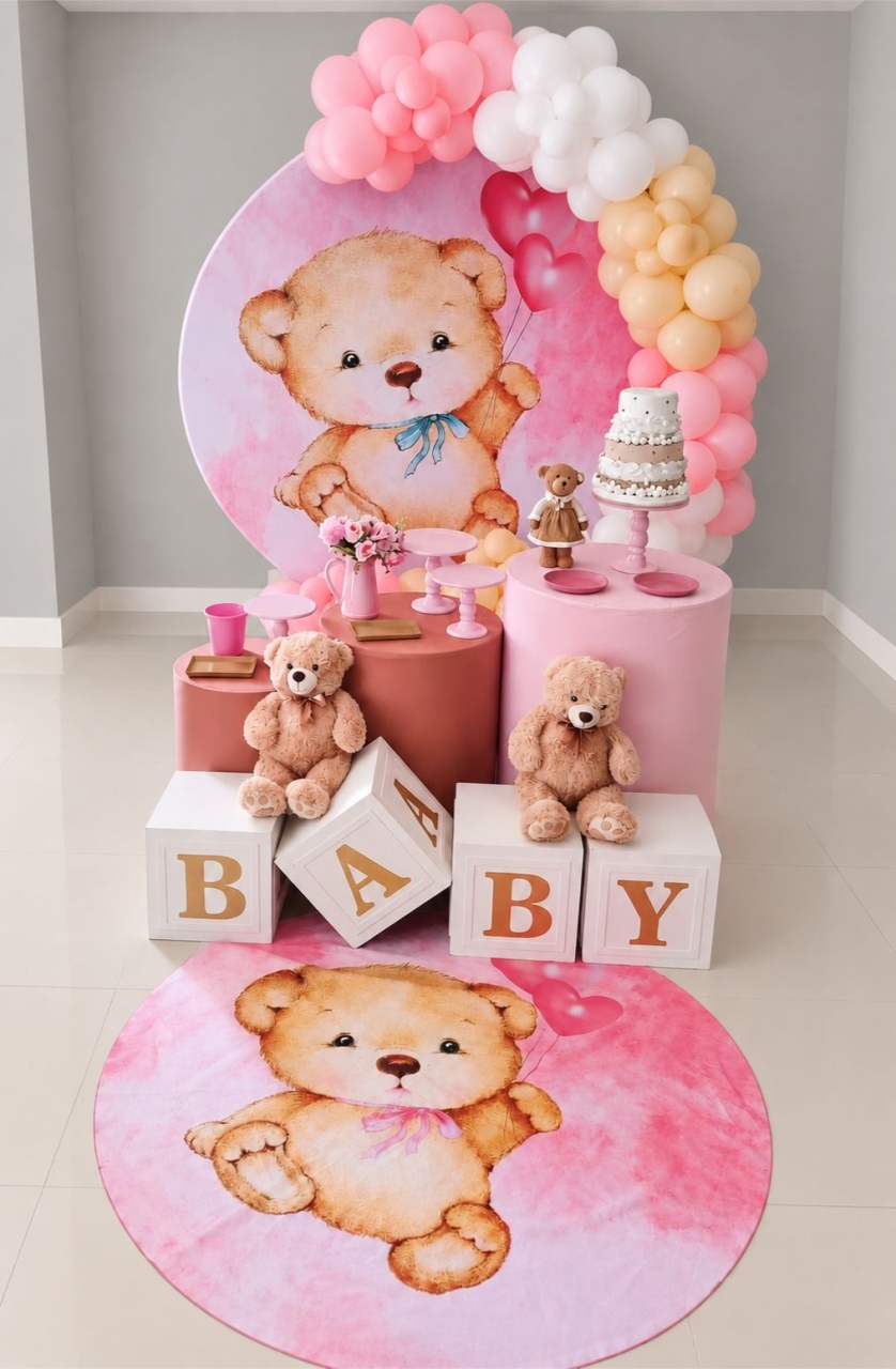 Chá de Bebê Urso Menina - FABIANA LOPES DECORACOES
