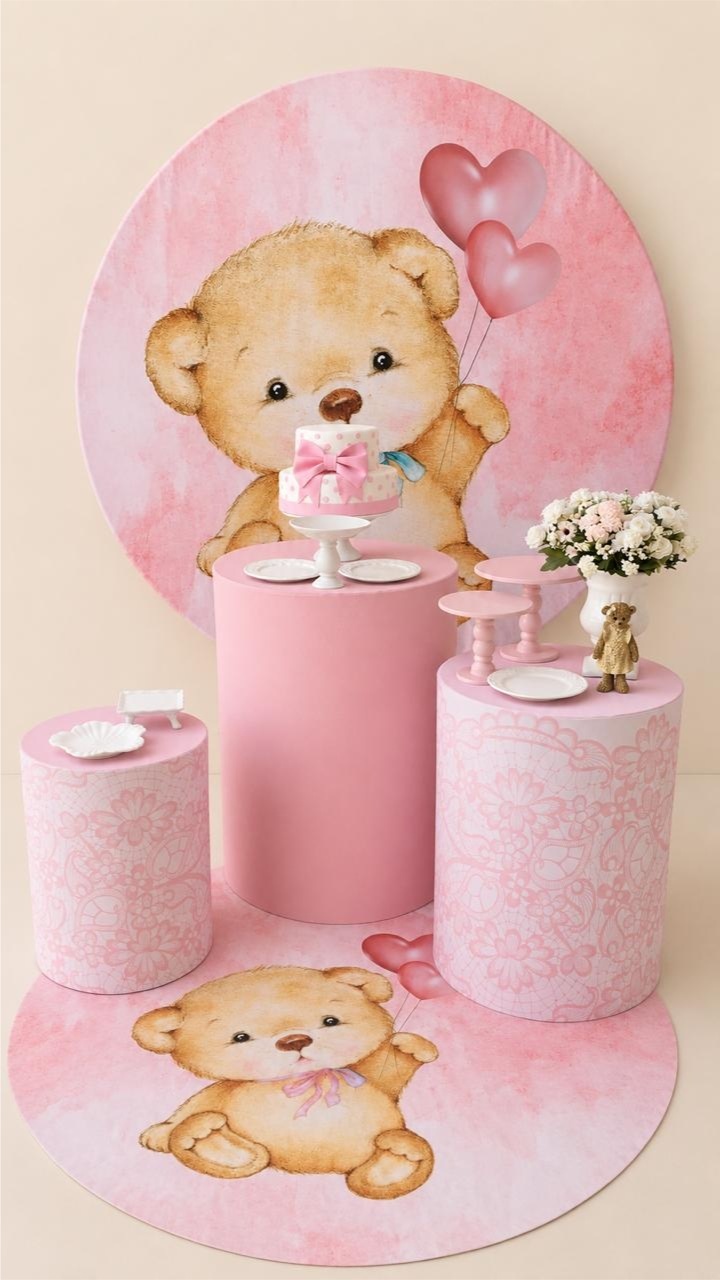 Chá de Bebê Urso Rosa - FABIANA LOPES DECORACOES