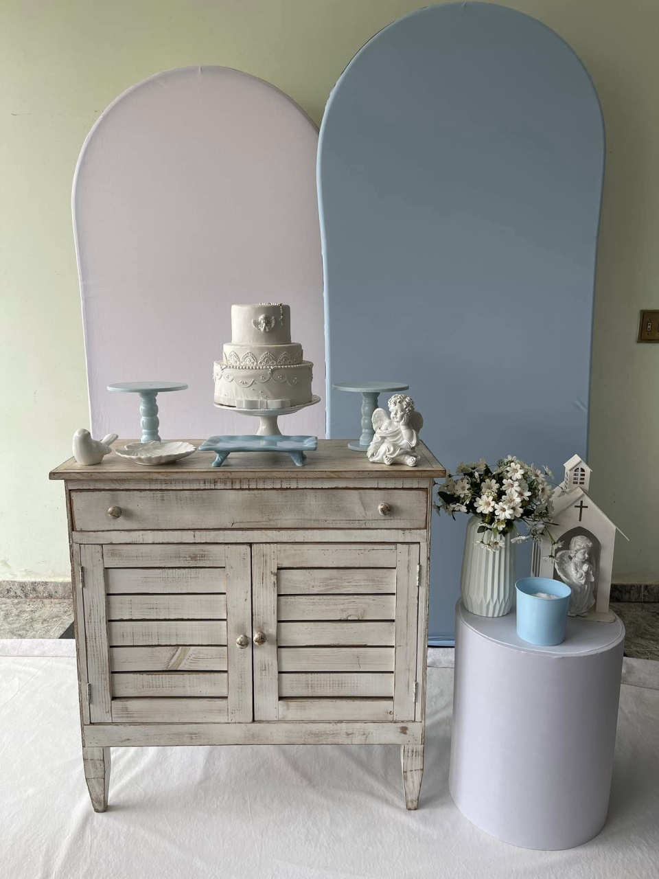 Batizado Comoda Azul - FABIANA LOPES DECORACOES