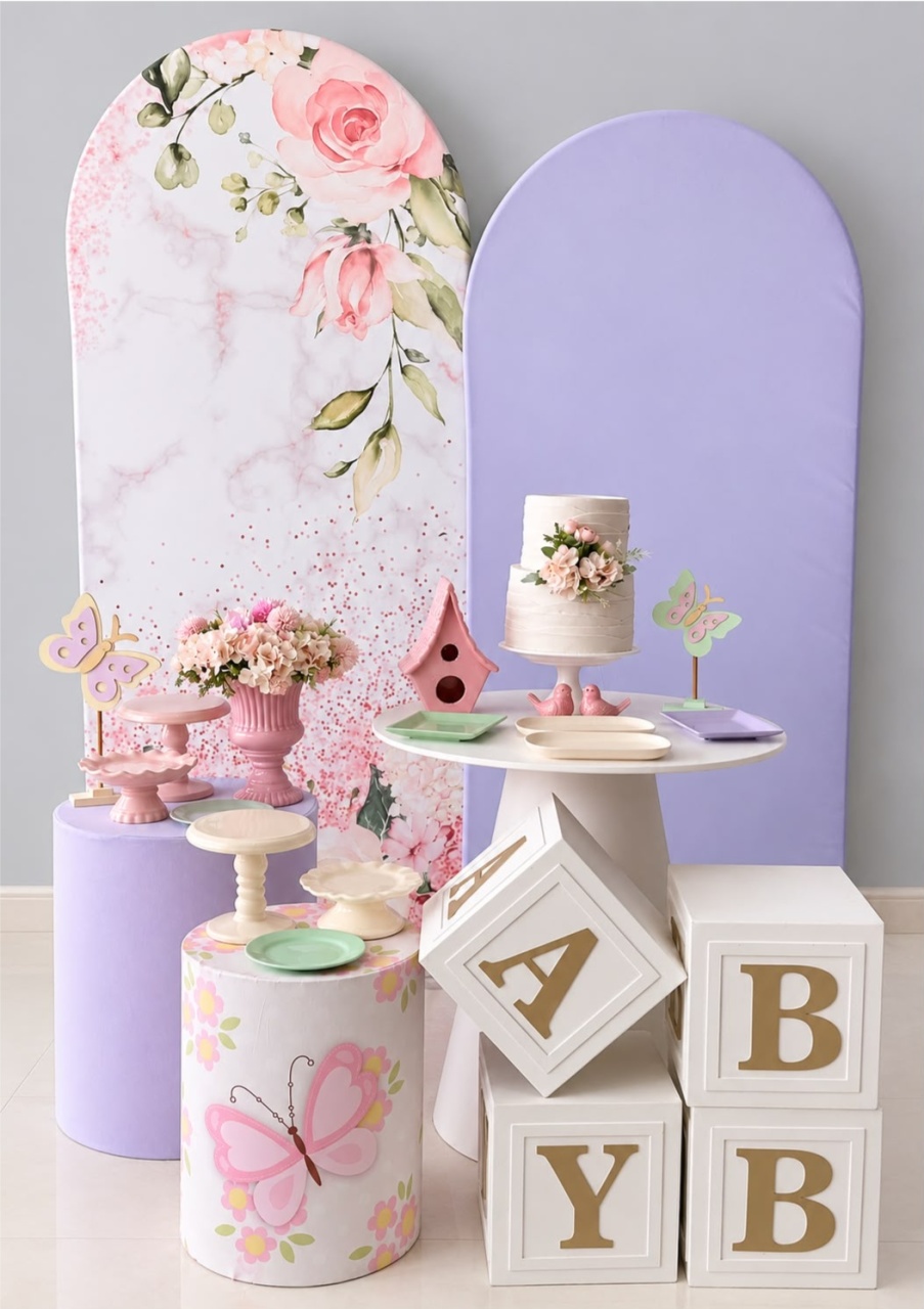 Cha de Bebe Jardim Lilas - FABIANA LOPES DECORACOES