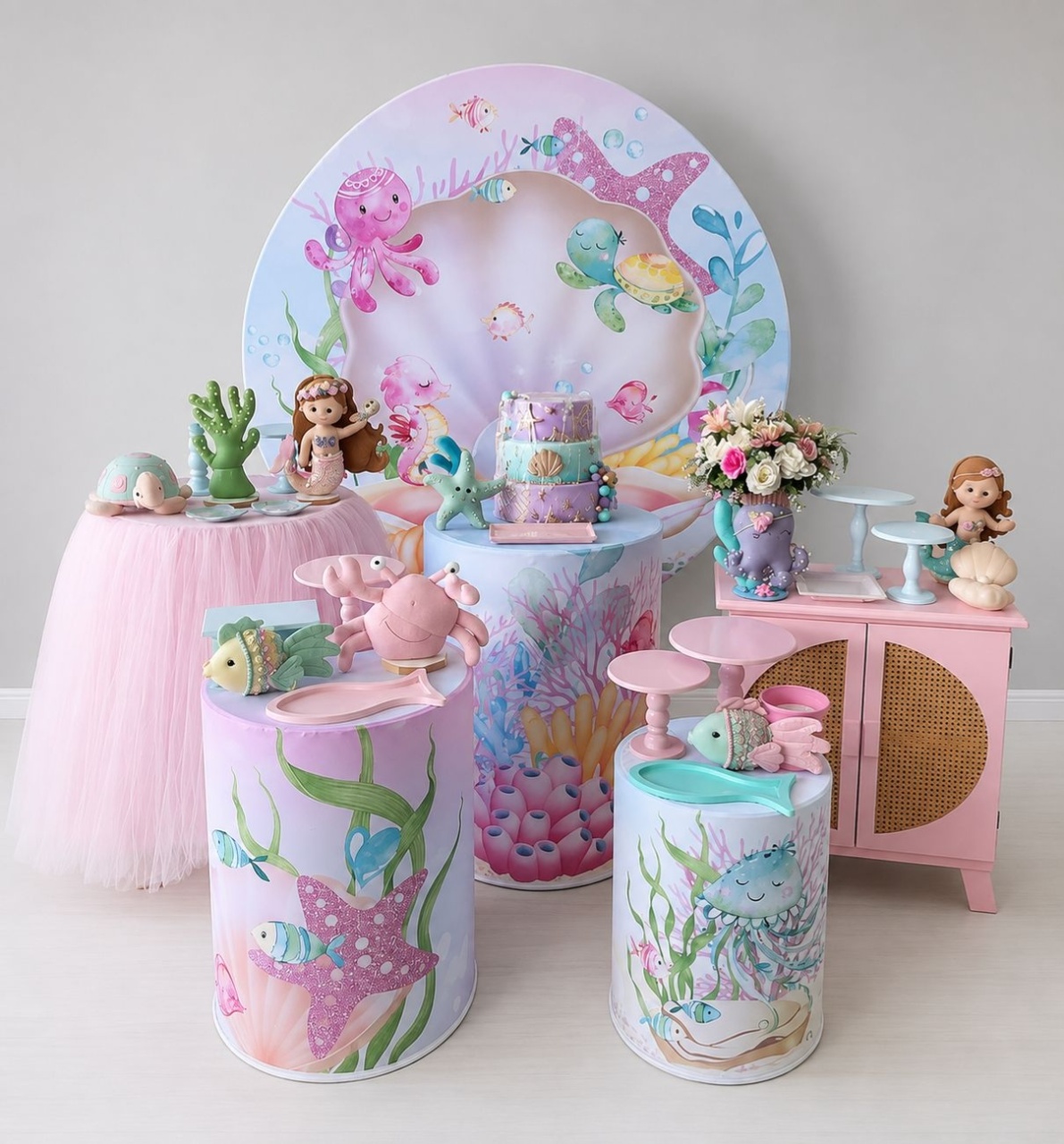 Sereia Saia de Tule + Comoda - FABIANA LOPES DECORACOES
