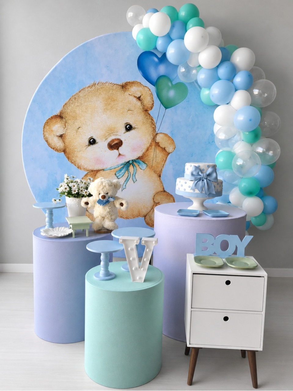 Chá de Bebê Urso Azul - FABIANA LOPES DECORACOES