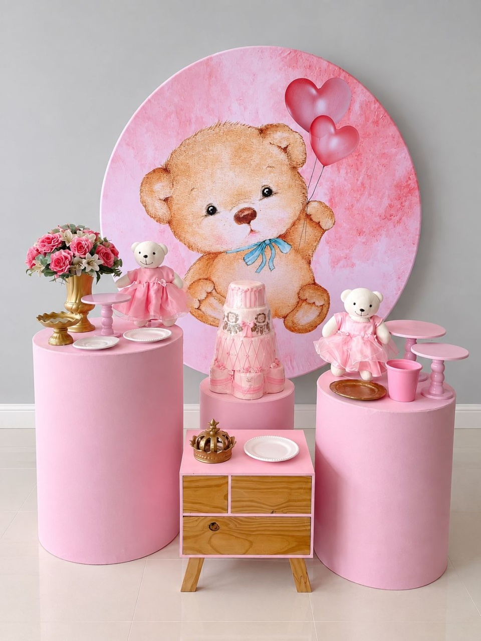 Chá Bebê Menina Ursa - FABIANA LOPES DECORACOES