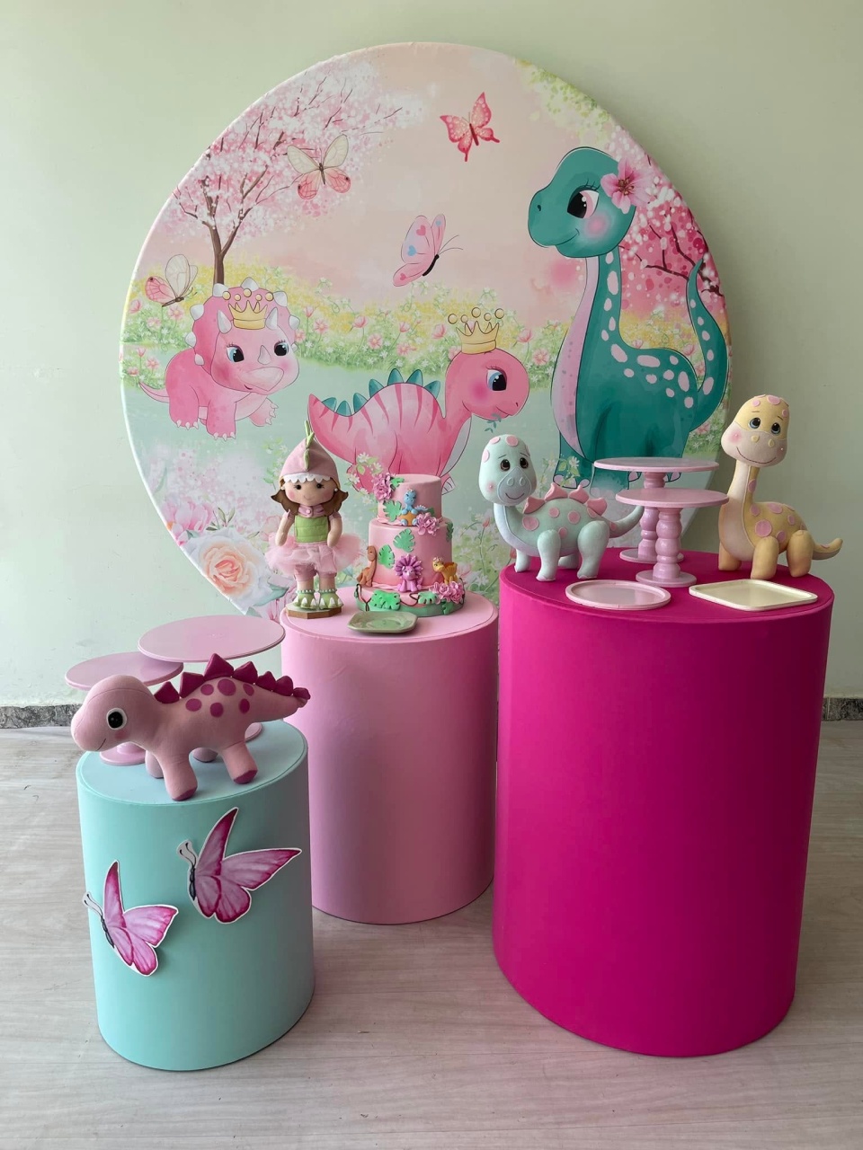 Dino Baby Cilindro Pink - FABIANA LOPES DECORACOES