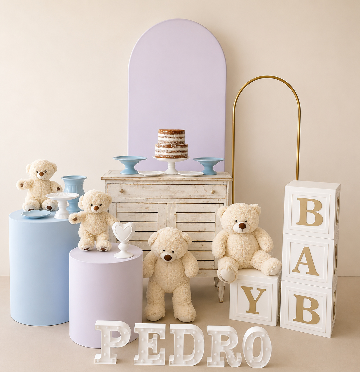 Chá Revelação Branco E Azul - FABIANA LOPES DECORACOES