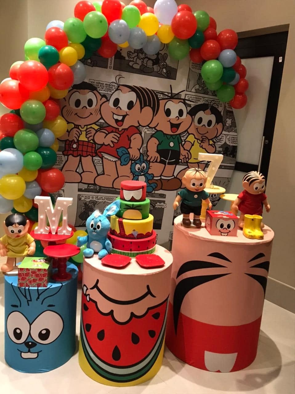 Turma da Monica 3 Cilindrois - FABIANA LOPES DECORACOES
