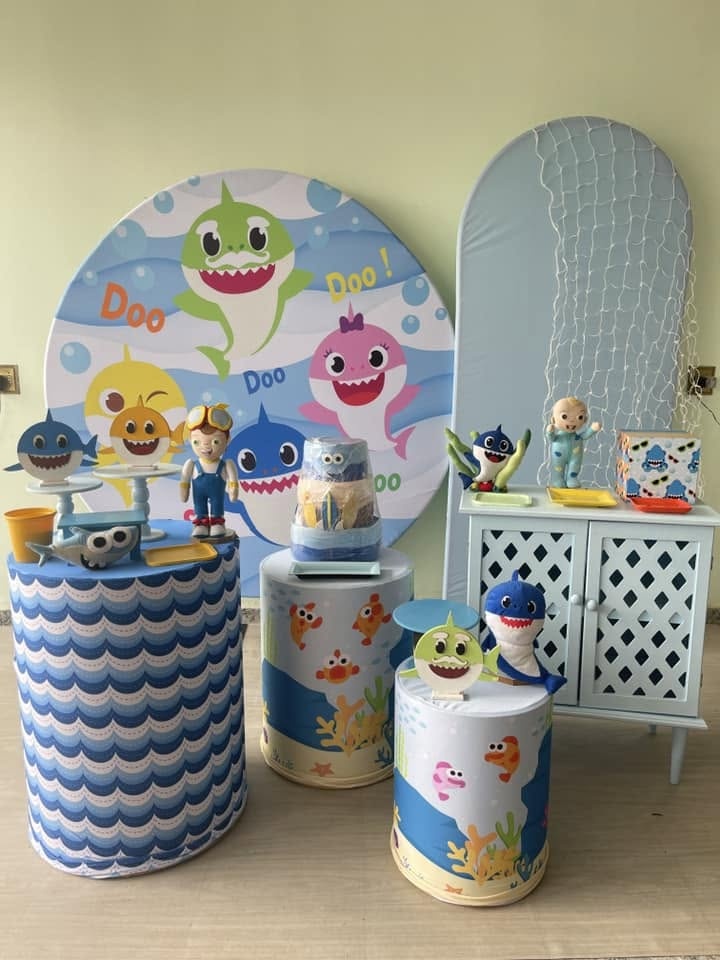 Baby Shark + Comoda + Painel - FABIANA LOPES DECORACOES