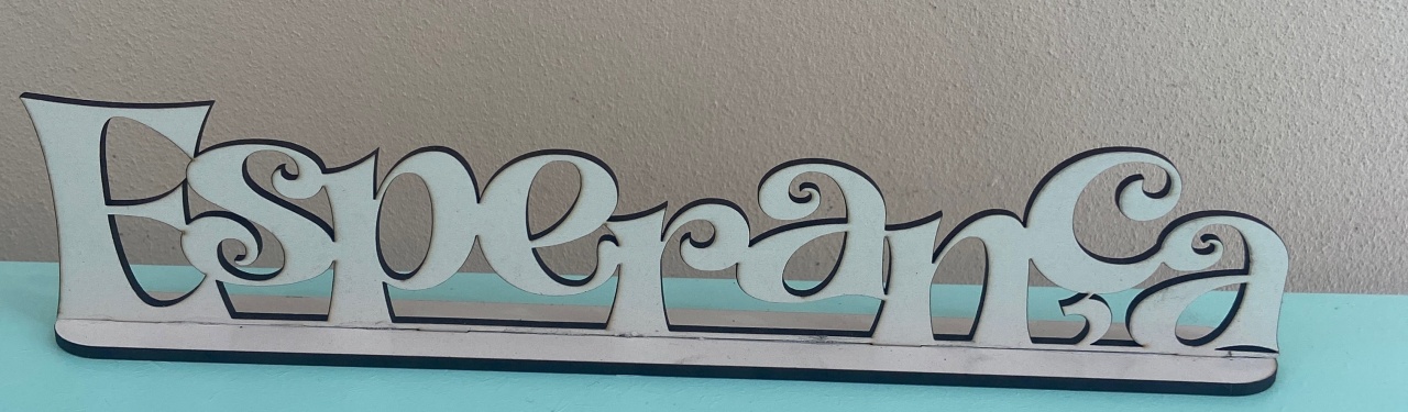 Esperança Mdf Display Mesa - Liviarts Criativa