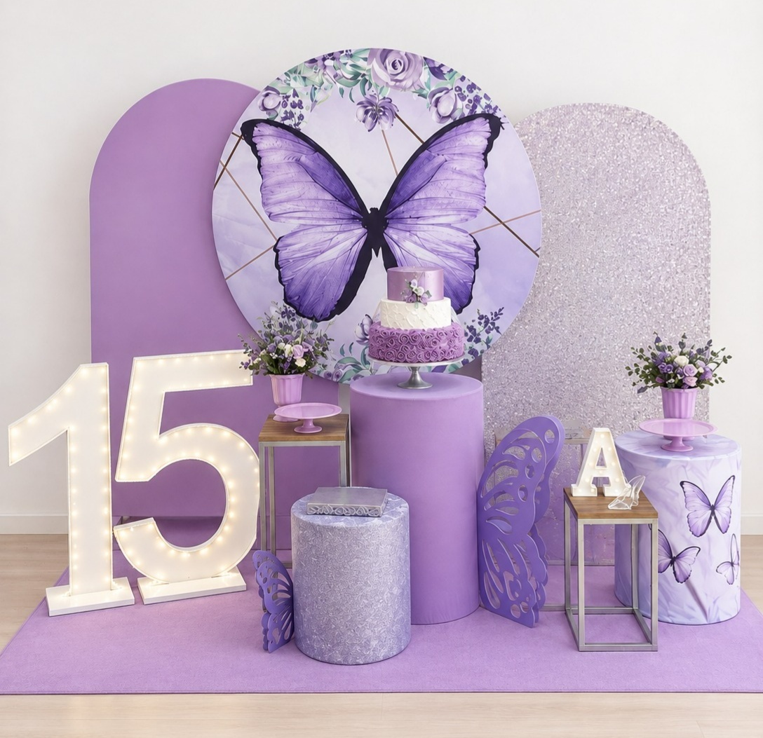 15 Anos Lilas Kit Esmeralda C/ Add Do 15 de Led - Liviarts Criativa