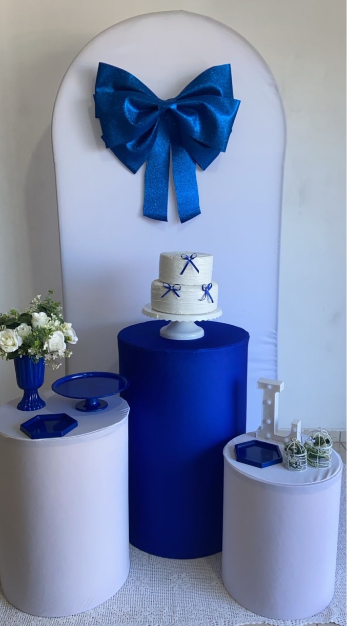 Adulto Laço Azul Kit Prata - Liviarts Criativa