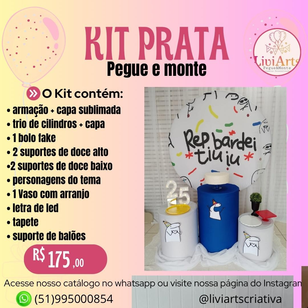Bento Flork Kit Prata - Liviarts Criativa