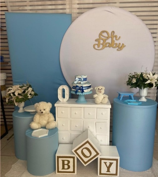 Chá de Bb Kit Azul Diamante  - Liviarts Criativa